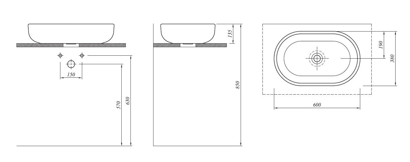 b9ba34195d5cbaf09563aabe3b64467d.jpeg Раковина Kale ZERO 60х38см., накладная, белая (310200200269)