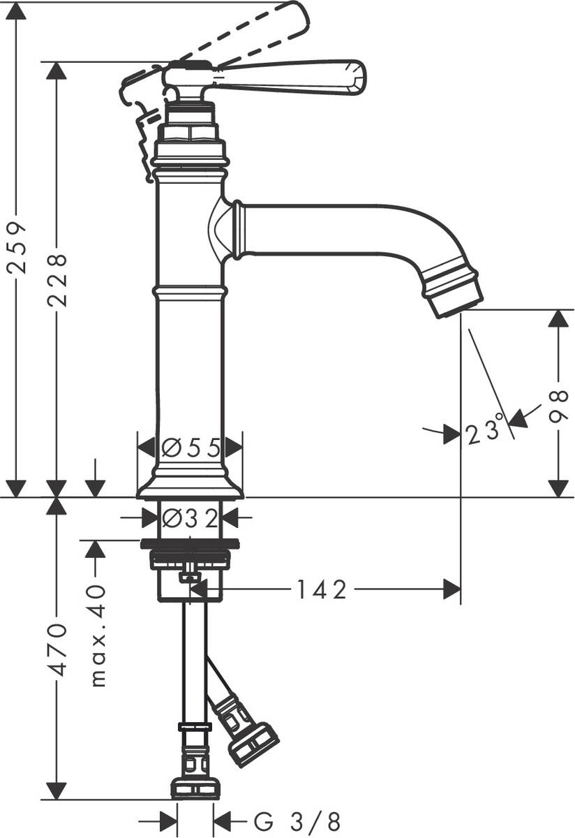 000a4b5e891a84b0ca85a5597ca66c60.jpeg Смеситель для раковины Axor Montreux, С незапираемым сливным набором, шлифованный никель