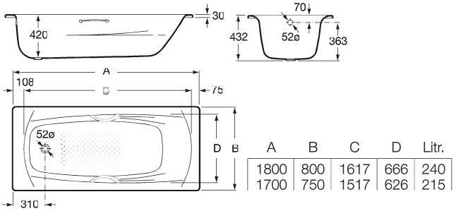 07a0b9d90ea45927a728b64a00b644c7_22894031.jpeg Ванна стальная Roca SWING 180х80, противоскользящее покрытие