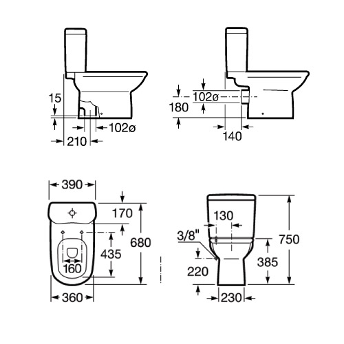 0cba473cf3f55d38cd064d3a187adc69.jpeg Бачок Roca GIRALDA, нижн.подвод, двойн.слив 3/6л