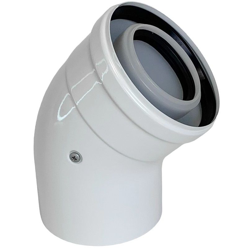 1ff17723_2f9e_11ee_8db1_04421acac403_543c0b6b_8b9b_11ef_8db9_04421acac403-1.jpg Отвод 45 60/100, WAAG, раструб-труба, алюминий/полипропилен, (для конденс.котла)