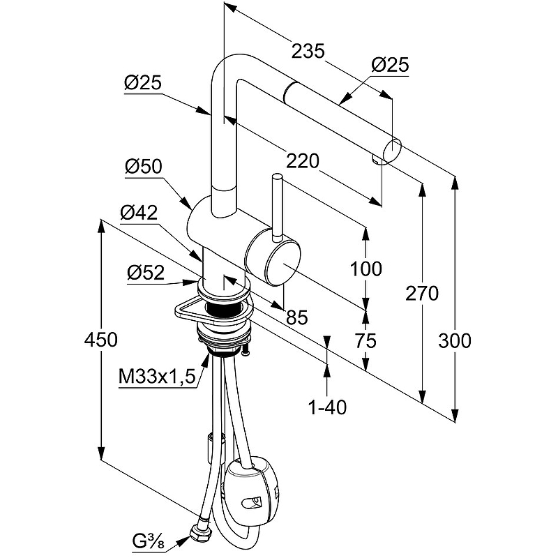 25b7579803f5de4c7078418806d02c4e.jpeg Смеситель для кухонной мойки KLUDI L STEEL выдвижной поворотный излив, сталь