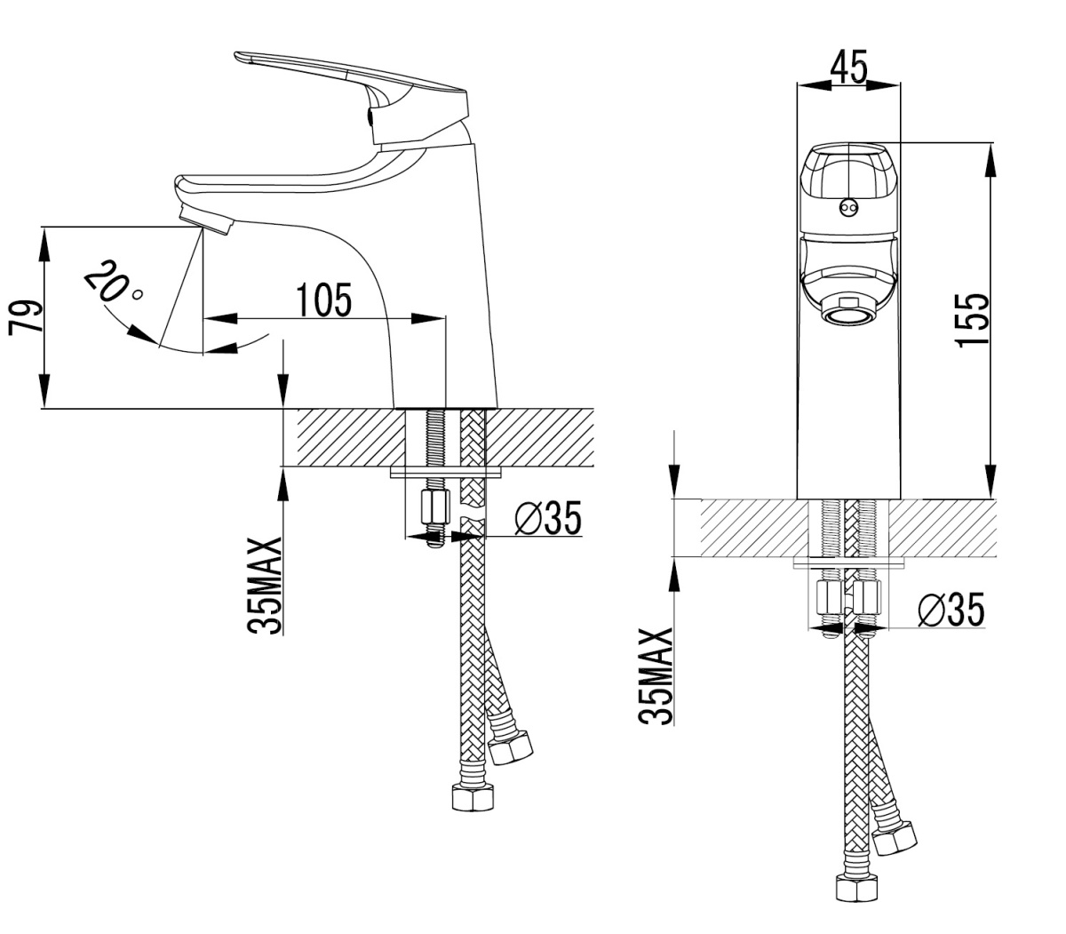 2696fb6f7e787940396c9a96d26bbd22.jpeg Смеситель для раковины AZARIO EVORA керамический картридж, хром