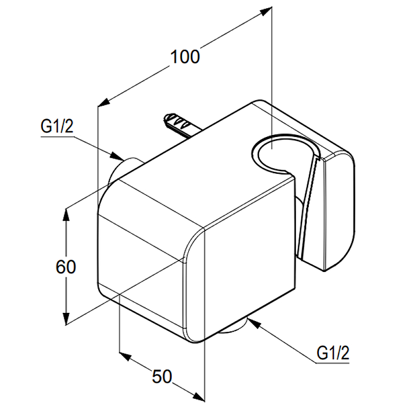 53b3cd4ed240c441926fec35a5422fde.jpeg Cоединение для шланга KLUDI A-QA с настенным держателем для душа, хром