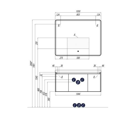 682bddcb35ffc2877dfda562bbf86f6b.jpeg Зеркало AQUATON Шерилл 105 подсветка, сенсорный выключатель