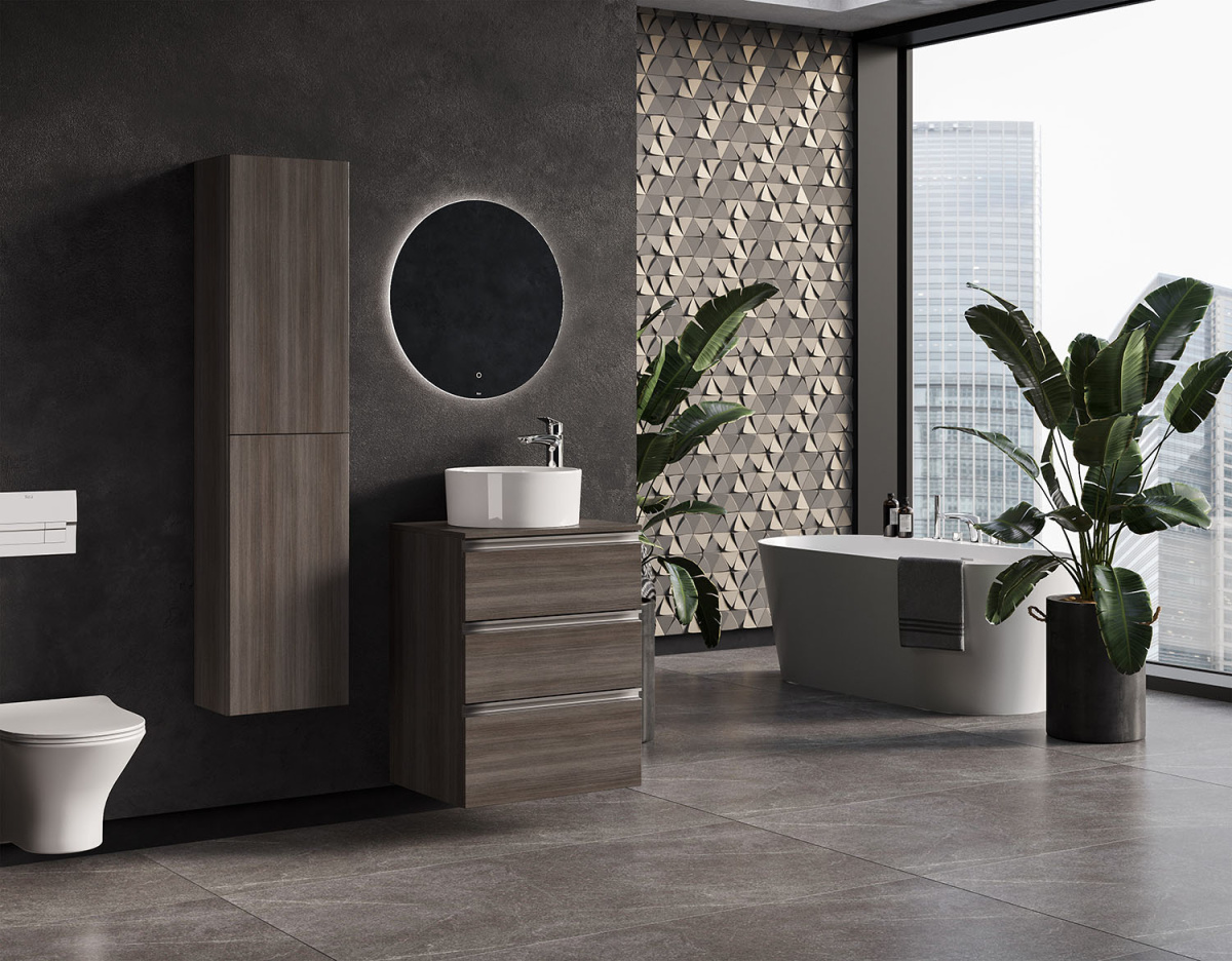 6ub9qixn1y06iqnpzjwt8ur6zr6r0u0s.jpg Тумба под раковину Roca THE GAP 600 мм, подвесная, 3 ящика, городской дуб