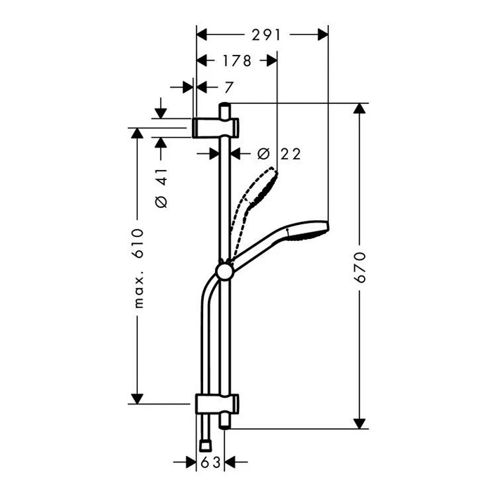 7b90l722nbclislh0f8xy0my0dm8dca2.jpeg Душевой набор Hansgrohe Croma MySelect S Vario, белый/хром