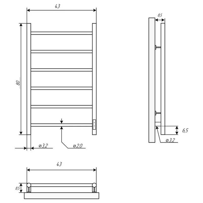 7eby1m5cuia4o3cvdxrqlt512car5eqt.jpg Полотенцесушитель электрический ДВИН J neo 80/40 К диммер , полированный