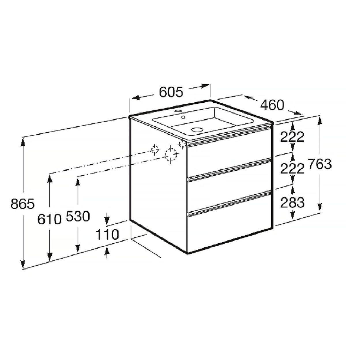 7yi1gp1hnj7ey2qr3ytw7qbw6l3lujrj.jpg Тумба под раковину Roca THE GAP 600 мм, подвесная, 3 ящика, городской дуб