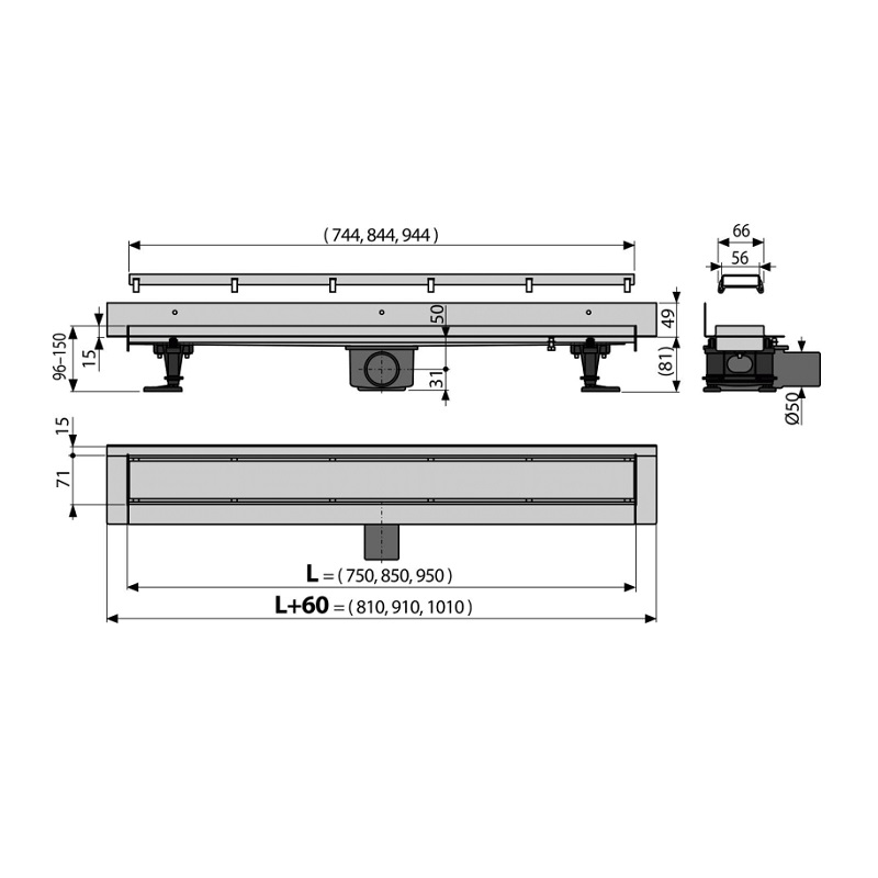 8368c158fe9ff277e22bf62d862e2b7b_e1c3911d.jpeg Душевой лоток Alcadrain с двухсторонней решеткой DOUBLE