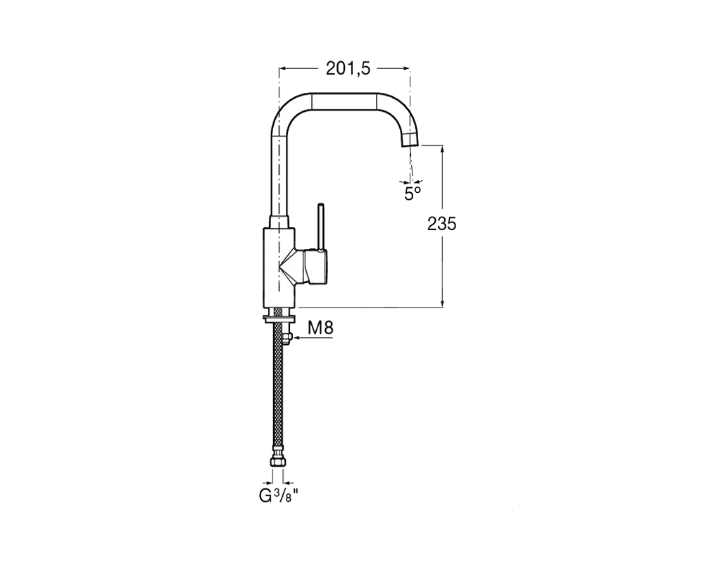 907bf5bdef581ac0cf326e425c70afcb.png Смеситель Roca Targa для кухни A5A8360C0M