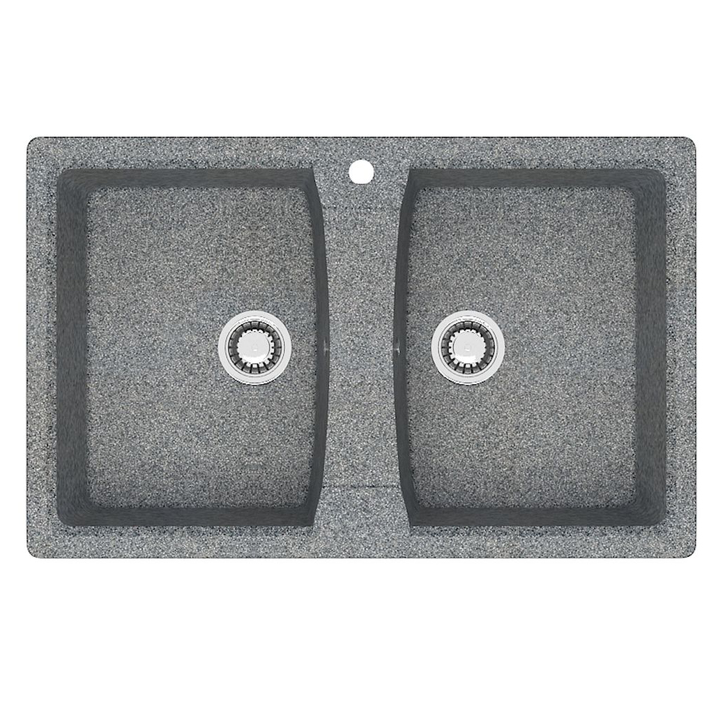 9oosx34y3nzfxjh8wmbd355odj6bfqqm.jpg Кухонная мойка AZARIO Elmas 780х500х190 двойная, искусственный мрамор, цвет темно серый