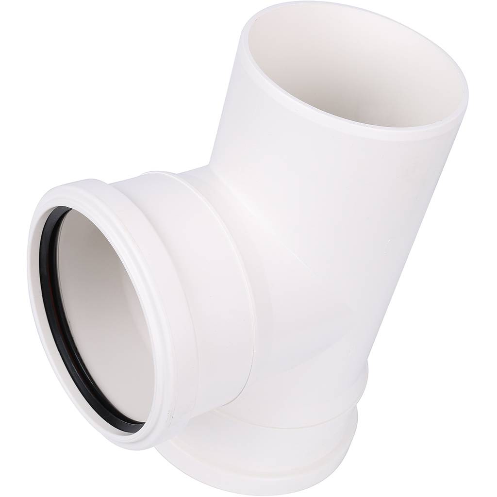 RG008M1D6Q81ME_02.jpg Тройник 87° 110-110-110, Sinikon COMFORT PLUS, раструб-труба, белый