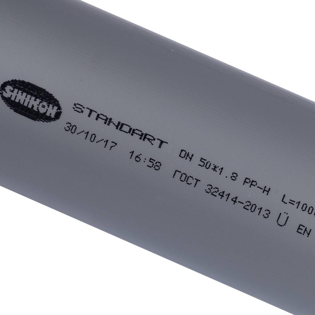 RQLAGL1QRHFIF2_05_0.jpg Труба канализационная Sinikon Стандарт DN50 x 1,8 PN1L1м, PP-H, серая