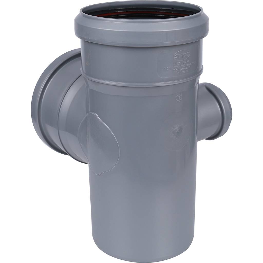 RQLAGL1R0J6V9C_04.jpg Крестовина 87° 110-110-110-50, Sinikon Стандарт, раструб-труба, серый, двухплоскостная