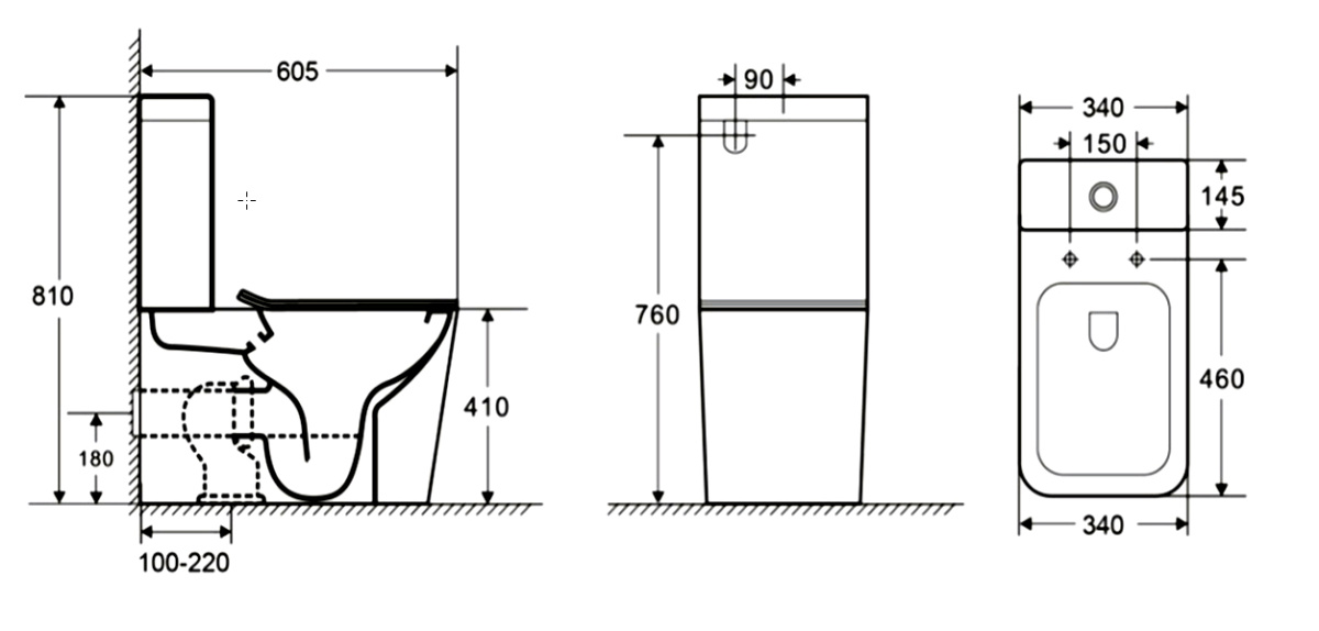 c1b83a35ad42ed6380aaba6bde9c2c47.jpeg Унитаз-компакт Azario Quadro 605x340x810 напольный, безободковый с сидением микролифт и арматурой, ч