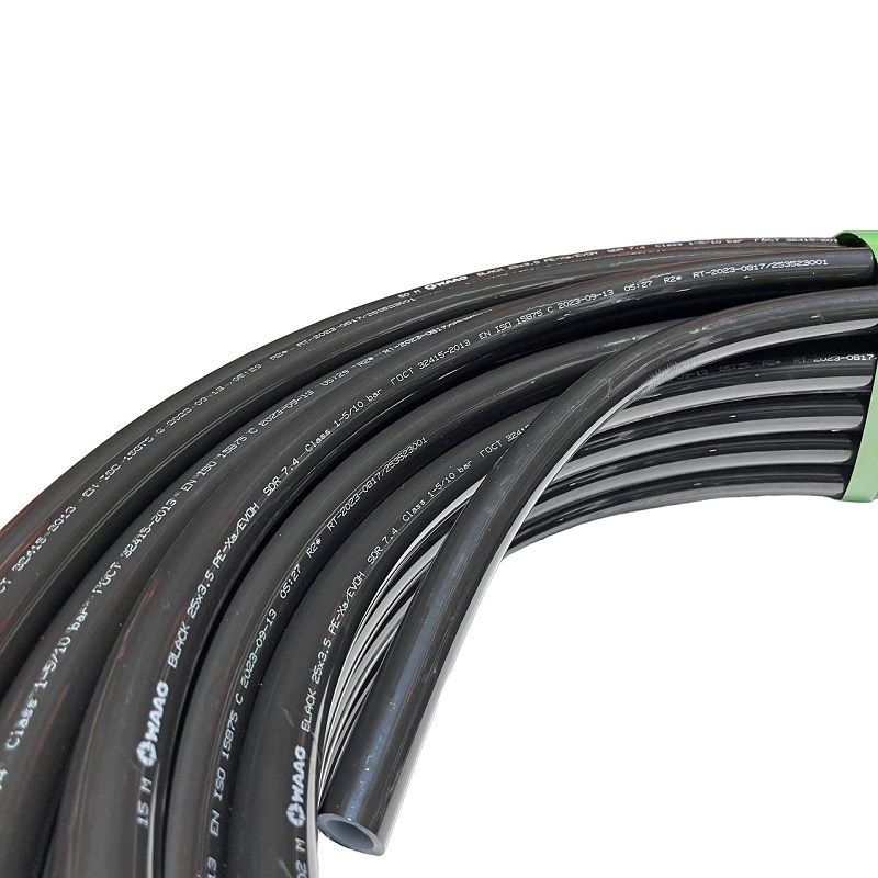 c54258b8_221a_11ee_8db1_04421acac403_ace3a01b_e777_11ee_8db2_04421acac403.jpg Труба из сшитого полиэтилена WAAG Black DN25 x 3,5 PN10 (бухта 50 м), PE-Xa / EVOH, черная