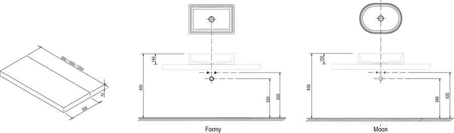 cfbb4bab0e5e74c4f561a9403c2af3dd_7331c793.jpeg Столешница под раковину Ravak FORMY 80.0х7.0х55.0 Белая