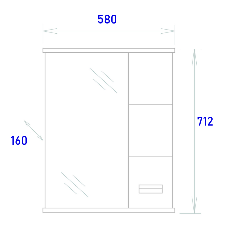 cfefddac4ed83da4390465f5634cbebf.jpeg Зеркало-шкаф Onika Балтика Black 58.01 LED-светильник, правосторонний, белый