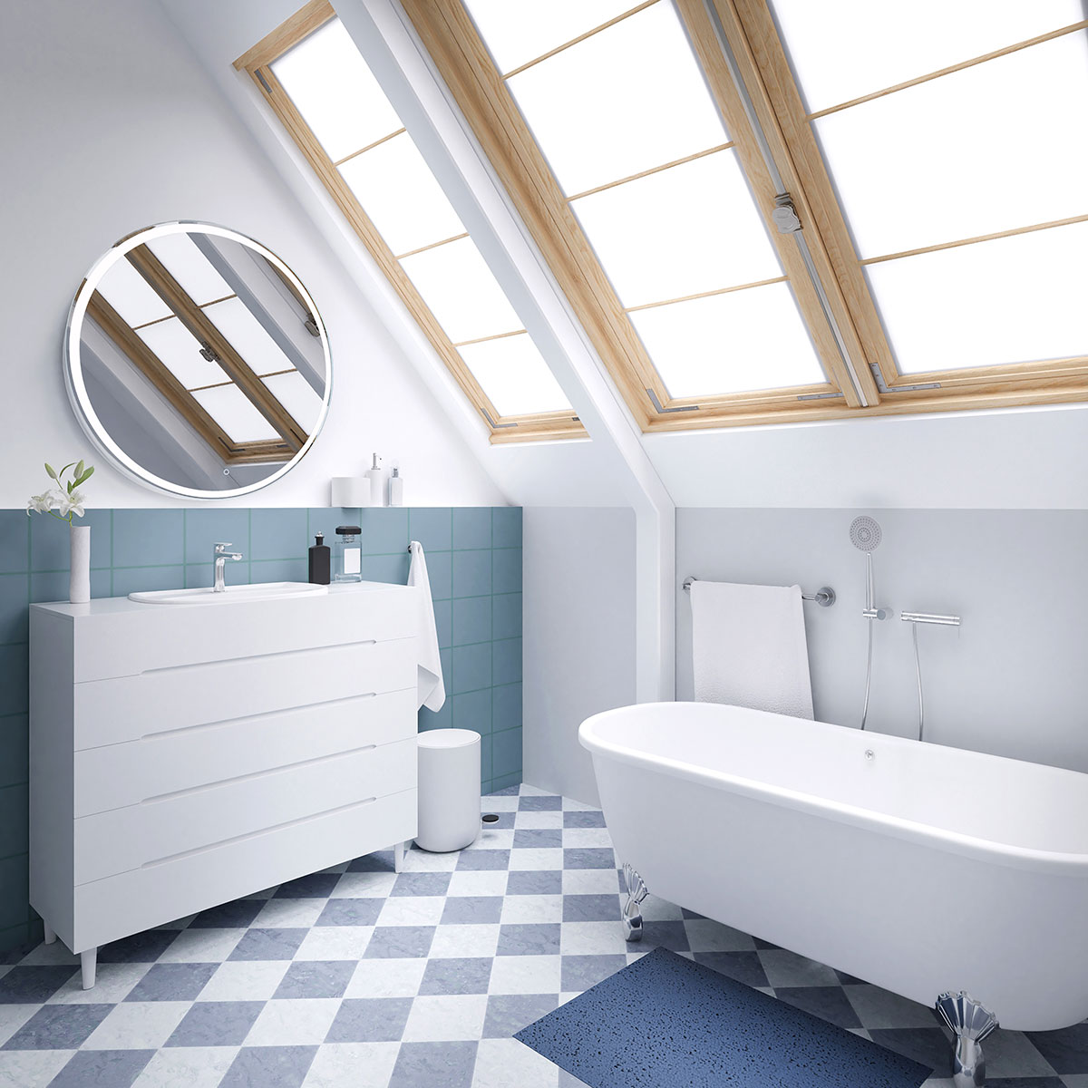 d4afb184ff0d963264a01f5154f3849b.jpeg Зеркало AZARIO Перла d1000 c подсветкой и диммером, сенсор выключатель