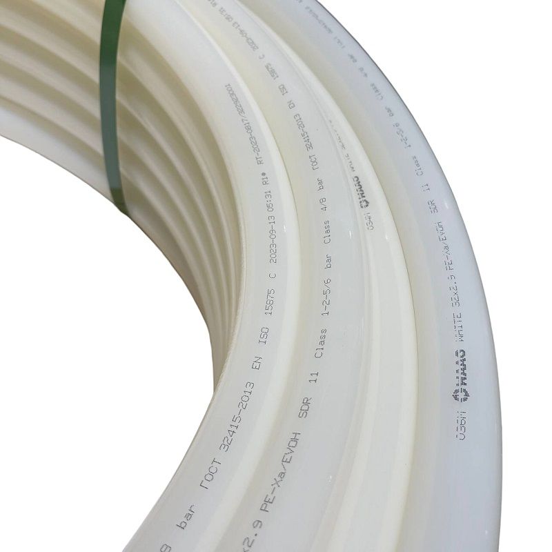 e12edef5_221e_11ee_8db1_04421acac403_9678bf35_e77e_11ee_8db2_04421acac403-1.jpg Труба из сшитого полиэтилена WAAG White DN32 x 2,9, PN 6 (бухта 50м), PE-Xa / EVOH, прозрачная