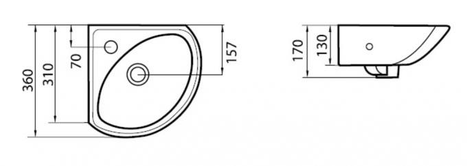 ef11386af9a0757160545e48892b40d2.jpeg Раковина Sanita Веер 36, угловая, белая VERSAWB01