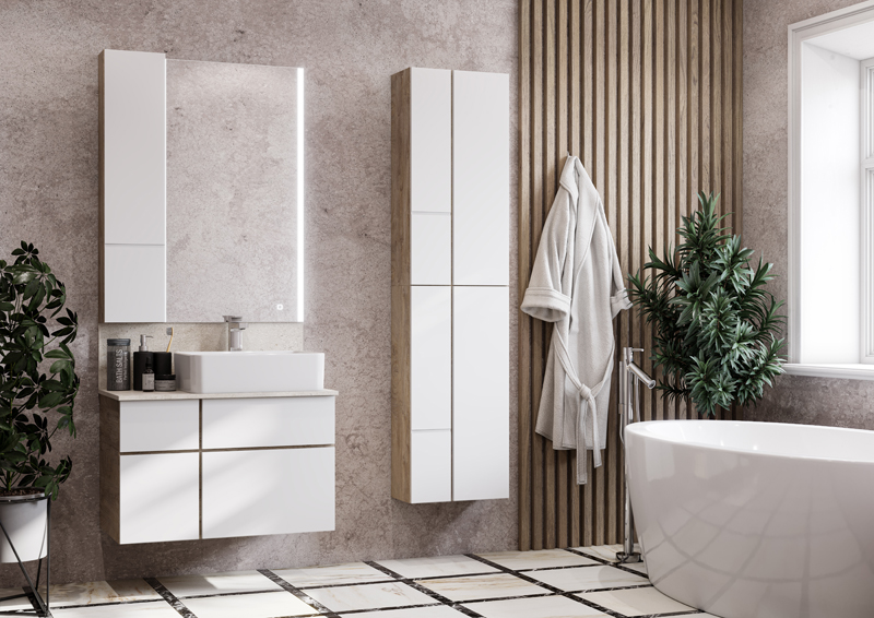 f5a3d93f2d2e400b2471b19900009ccf_bdb4e852.jpeg Модуль для зеркала AQUATON Мишель 23 Дуб Эндгрейн/Белый