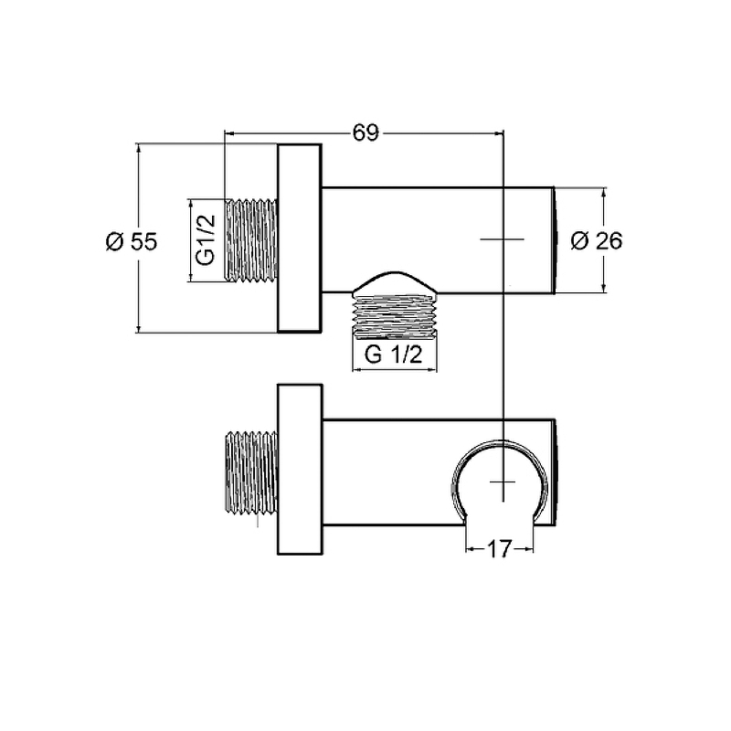 f5a4bac7e5d83b064675d7d4631149eb.jpeg Шланговое подключение Kludi с держателем ручного душа, хром