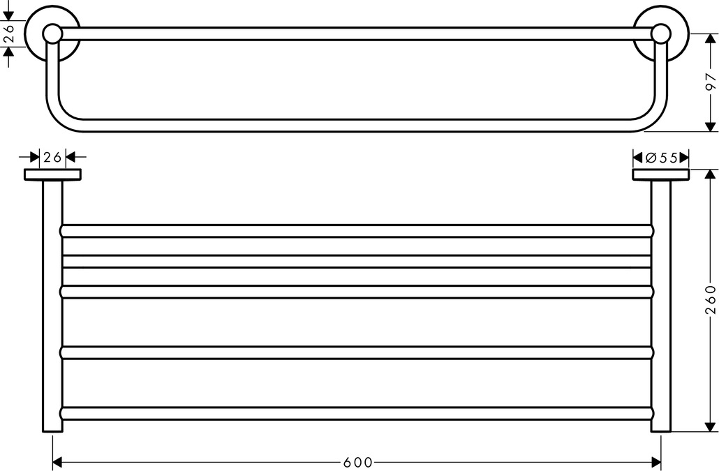 fb63c77b303dd1d54cdb2105ae36e863.jpeg Полка для полотенец Hansgrohe Logis Universal с держателем, хром