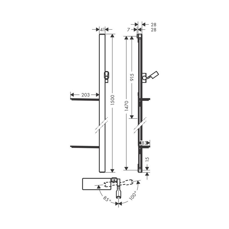 gi8pcdp4cr0fskrzkn6m64sv58fyihnl.jpeg Душевая штанга Hansgrohe Unica E 150 см, со шлангом и полками