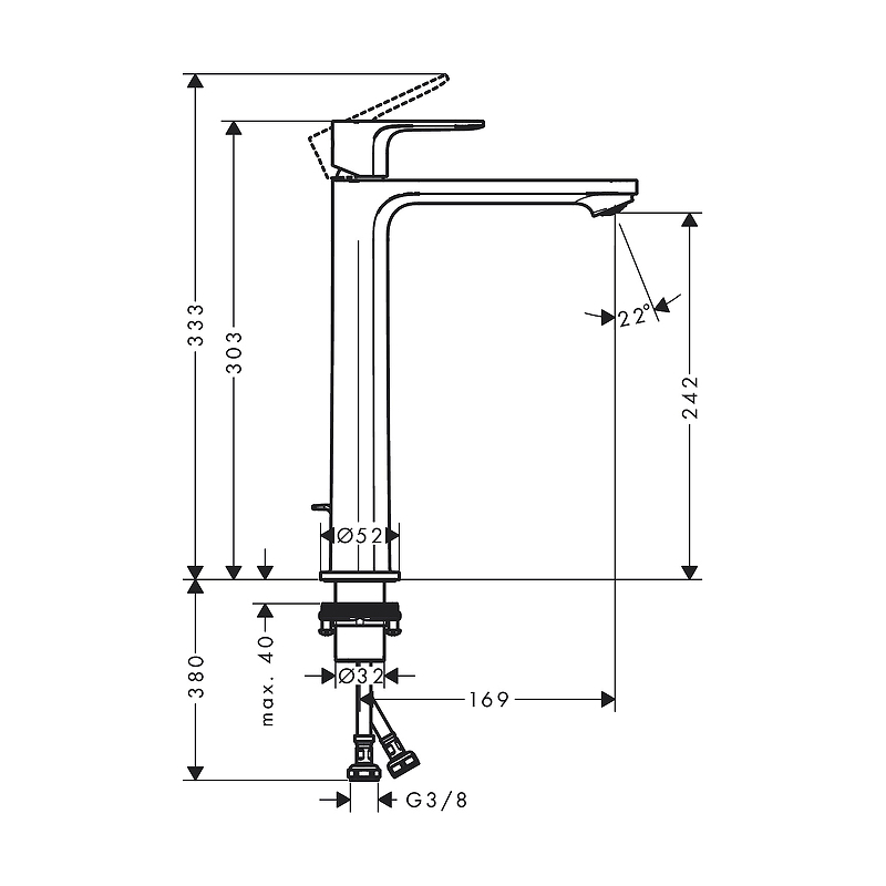 gwxhu05eiz33iqyc0nl2htsjignlwfxc_5876f0c8.jpg Смеситель для раковины-чаши Hansgrohe Rebris S со сливным гарнитуром, керамический картридж, хром