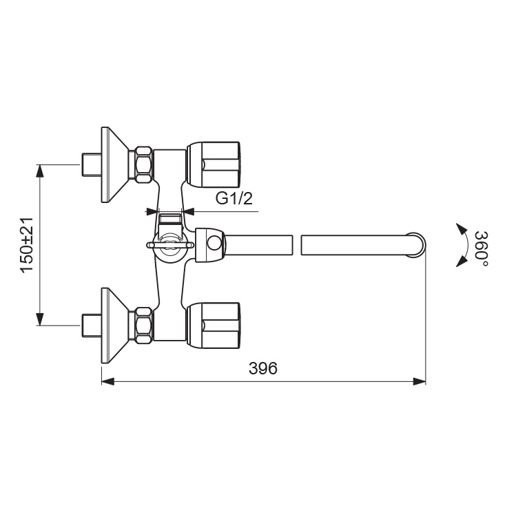 jf9d3ou507nc81exk614cm1lhg11rr7s.jpeg Смеситель для ванны Vidima, Vidima Eco, настенный, с душевой лейкой, однорычажный, хром