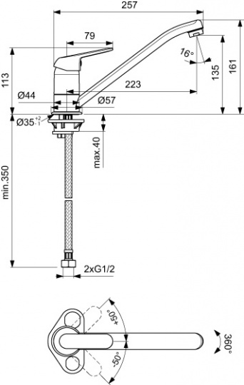 jmle5738b5zsl9ws02yo2bwj6m4xr5zd.jpeg Смеситель для кухни Vidima Fine, однорычажный, хром