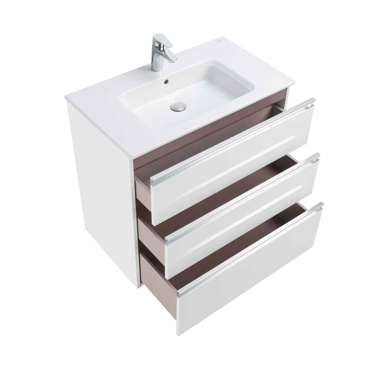 k6909jt8jgtwrcnvrcjxsvfn0k33ryc7.jpeg Тумба под раковину Roca THE GAP 800 мм, подвесная, 3 ящика, белый глянец