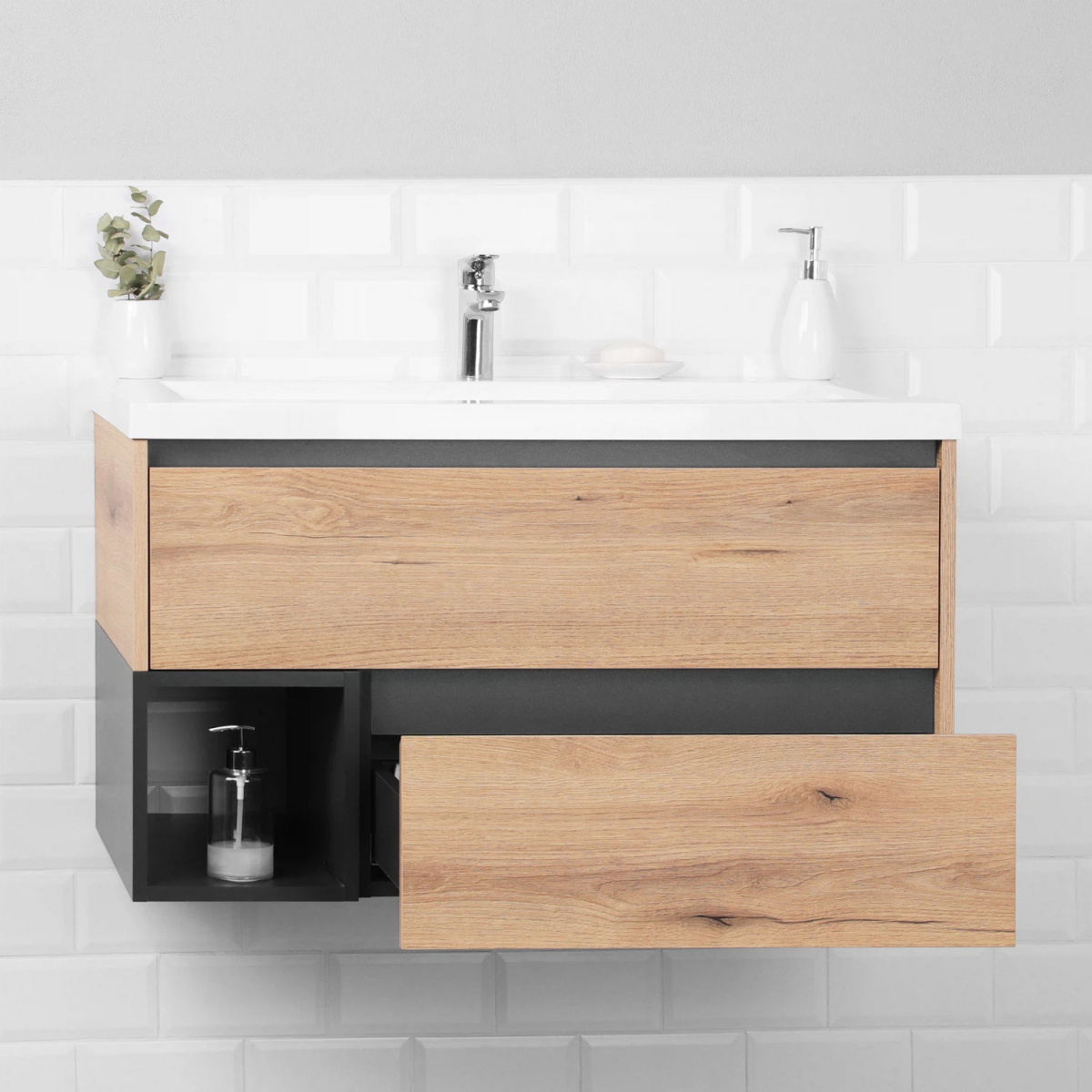 kcpsz6mgq3e1qe9pdmitee3pwckk47kr.jpg Крмплект тумба Итана Amelia 90 902х480х490 подвесная, с раковиной Alisa 90 Дуб Эвок Прибрежный