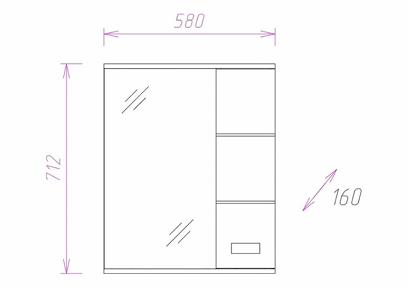 lad6nlbl96m7j8j5r97l1xb0oudwuvub.jpg Зеркало-шкаф Onika Балтика 58.01 R с подсветкой, правый, белый