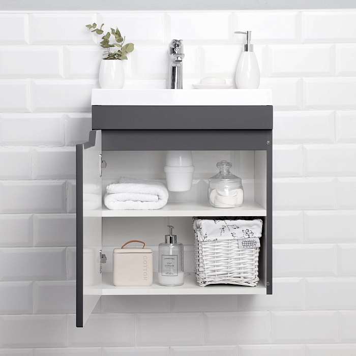omqsa32sru3fmjvb0k0bywrrew6fxob1.jpeg Комплект тумба Итана Alexa 50 493х343х570 подвесная, с раковиной Clarissa 50, левый, графит CS000