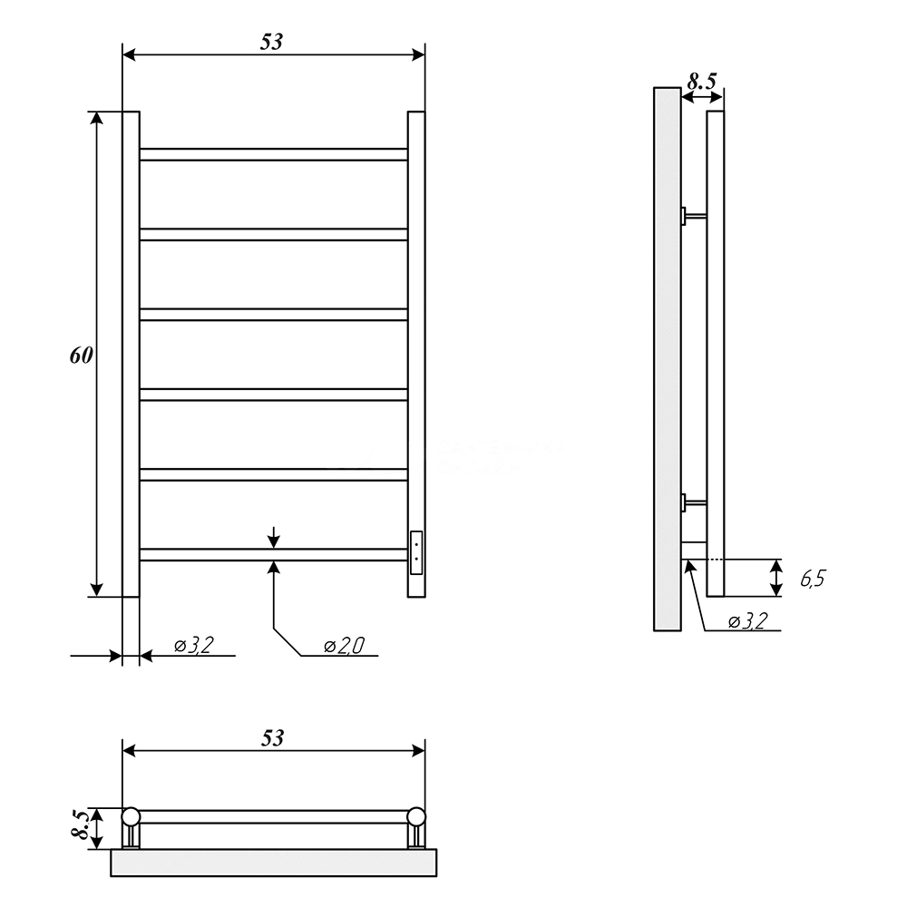 t26fovo025c43sqrebky1n80y0eyboju.jpg Полотенцесушитель электрический ДВИН J neo 60/50 1