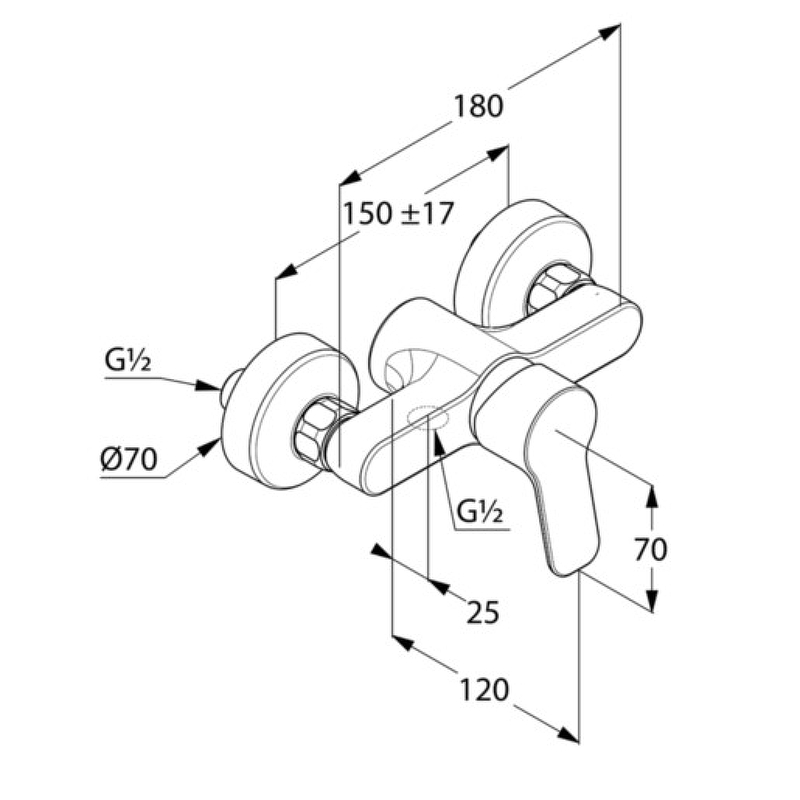 un6fxwij182qp5vutskpcausiytdho9z.jpg Смеситель для душа Kludi Pure Easy керамический картридж, хром