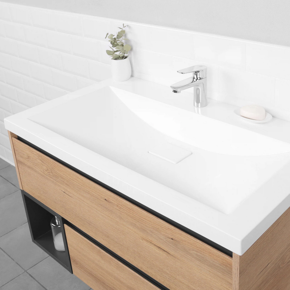 zocj105gmeg3s9gvcheg3z03ra5u9lwc.jpg Крмплект тумба Итана Amelia 90 902х480х490 подвесная, с раковиной Alisa 90 Дуб Эвок Прибрежный